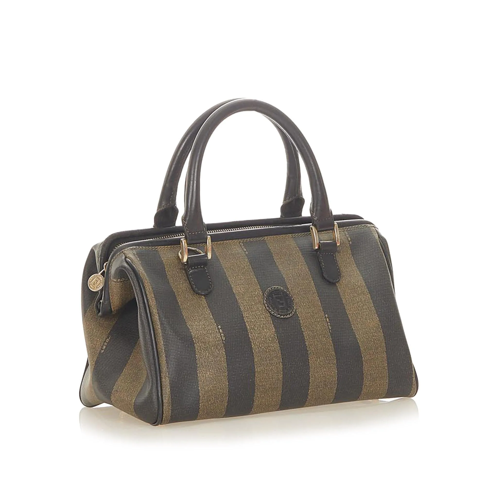 Fendi Pequin Canvas Handbag (SHG-31689)