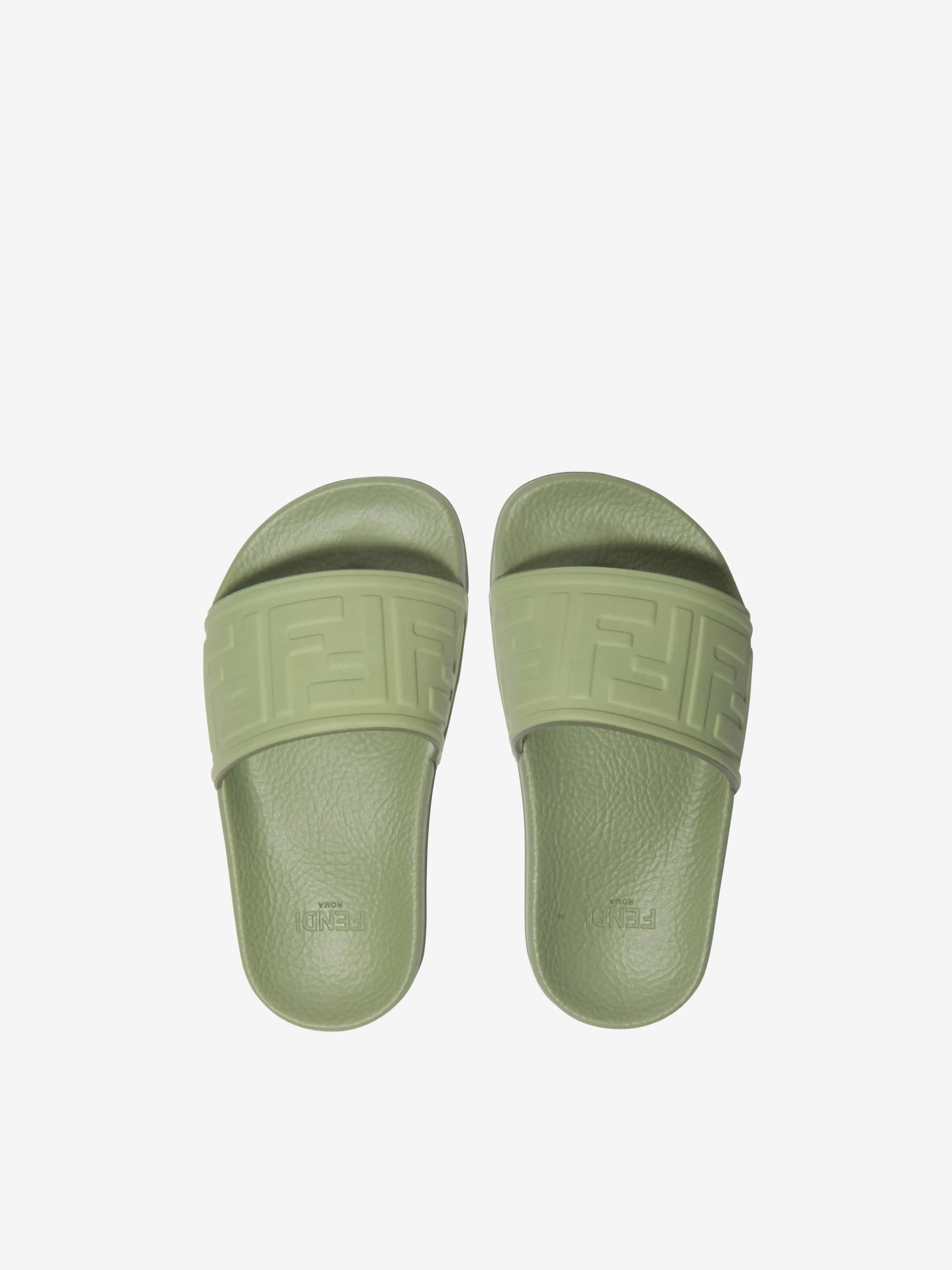 Fendi Unisex Logo Embossed Sliders