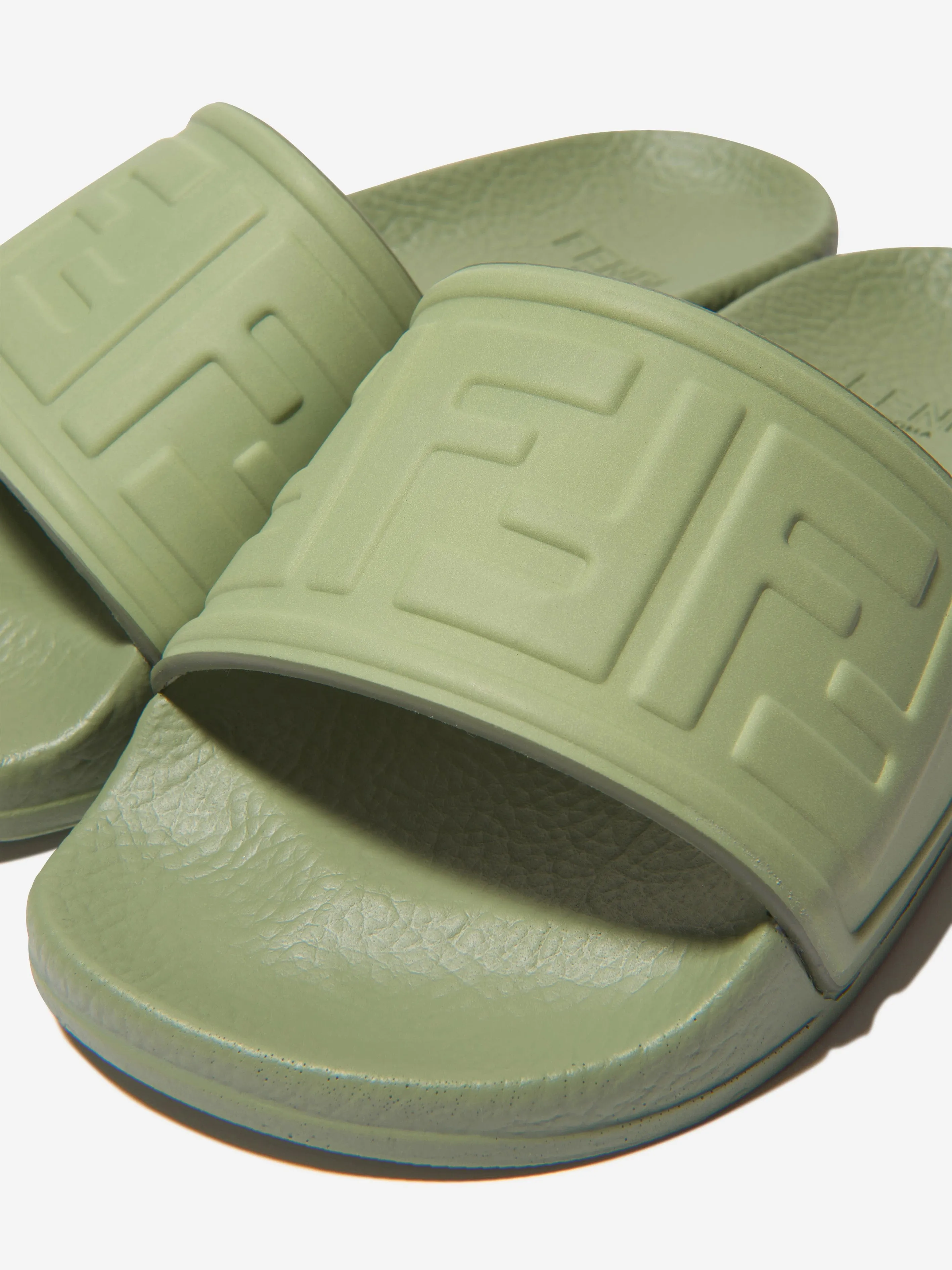 Fendi Unisex Logo Embossed Sliders