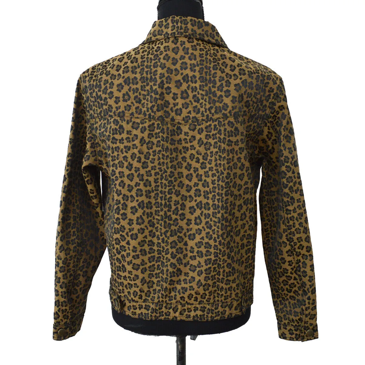 FENDI Vintage Leopard Pattern Long Sleeve Jacket Brown Black AK31821j