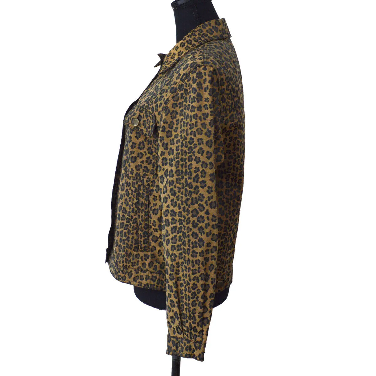 FENDI Vintage Leopard Pattern Long Sleeve Jacket Brown Black AK31821j