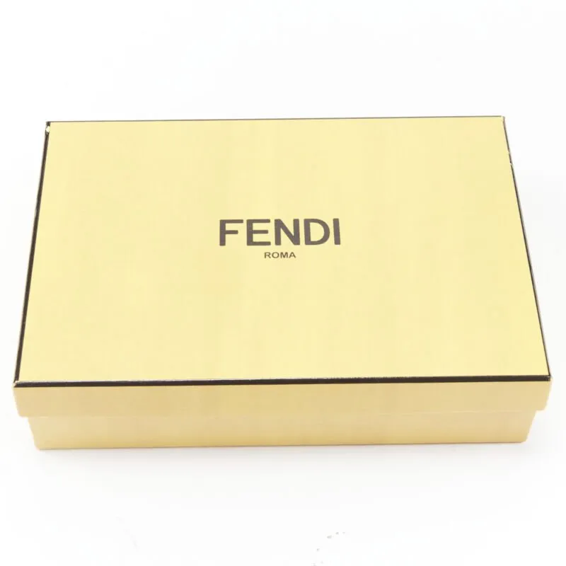 FENDI white dotted scaled leather Rainbow studs long zip continental wallet