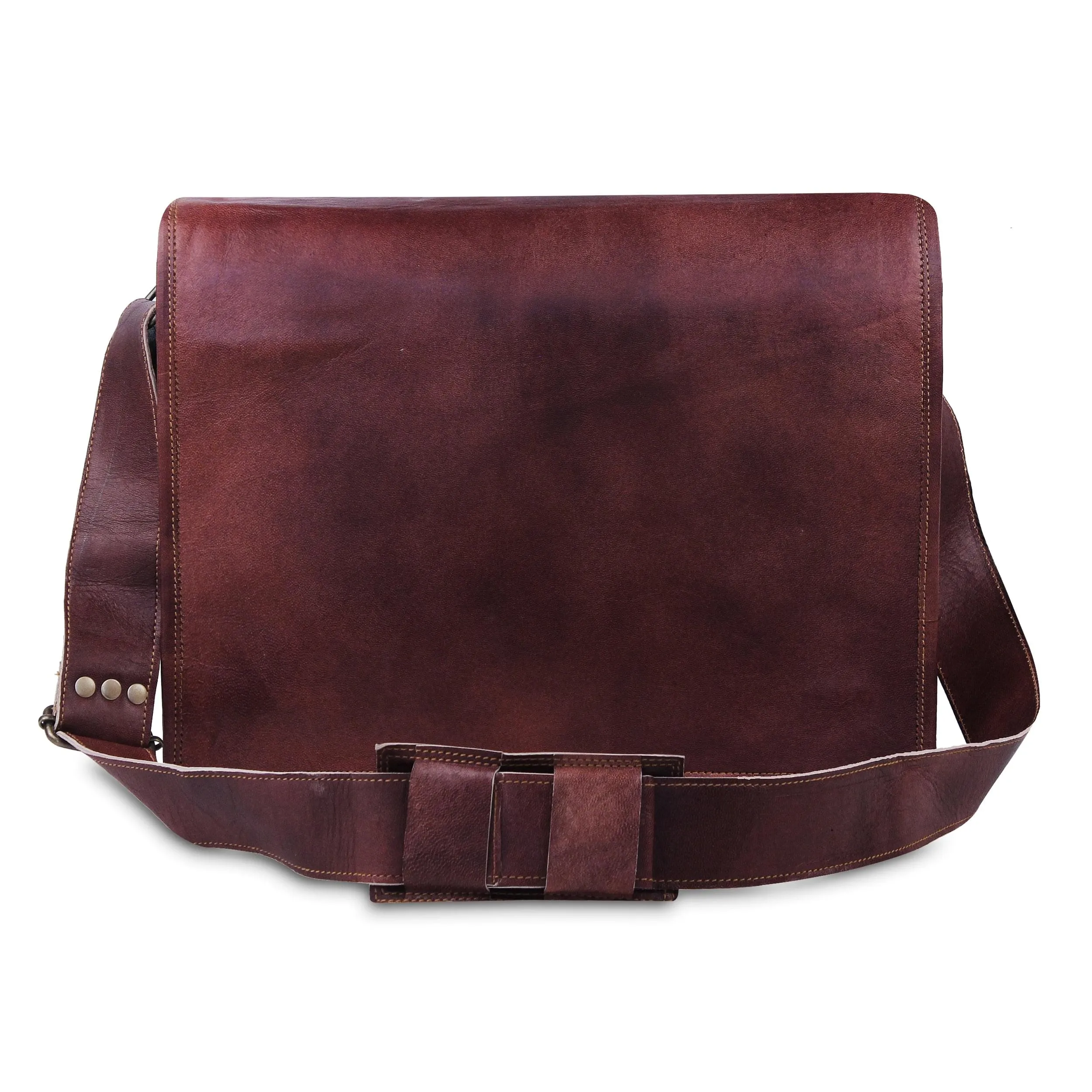 Full Flap Leather Messenger Bag