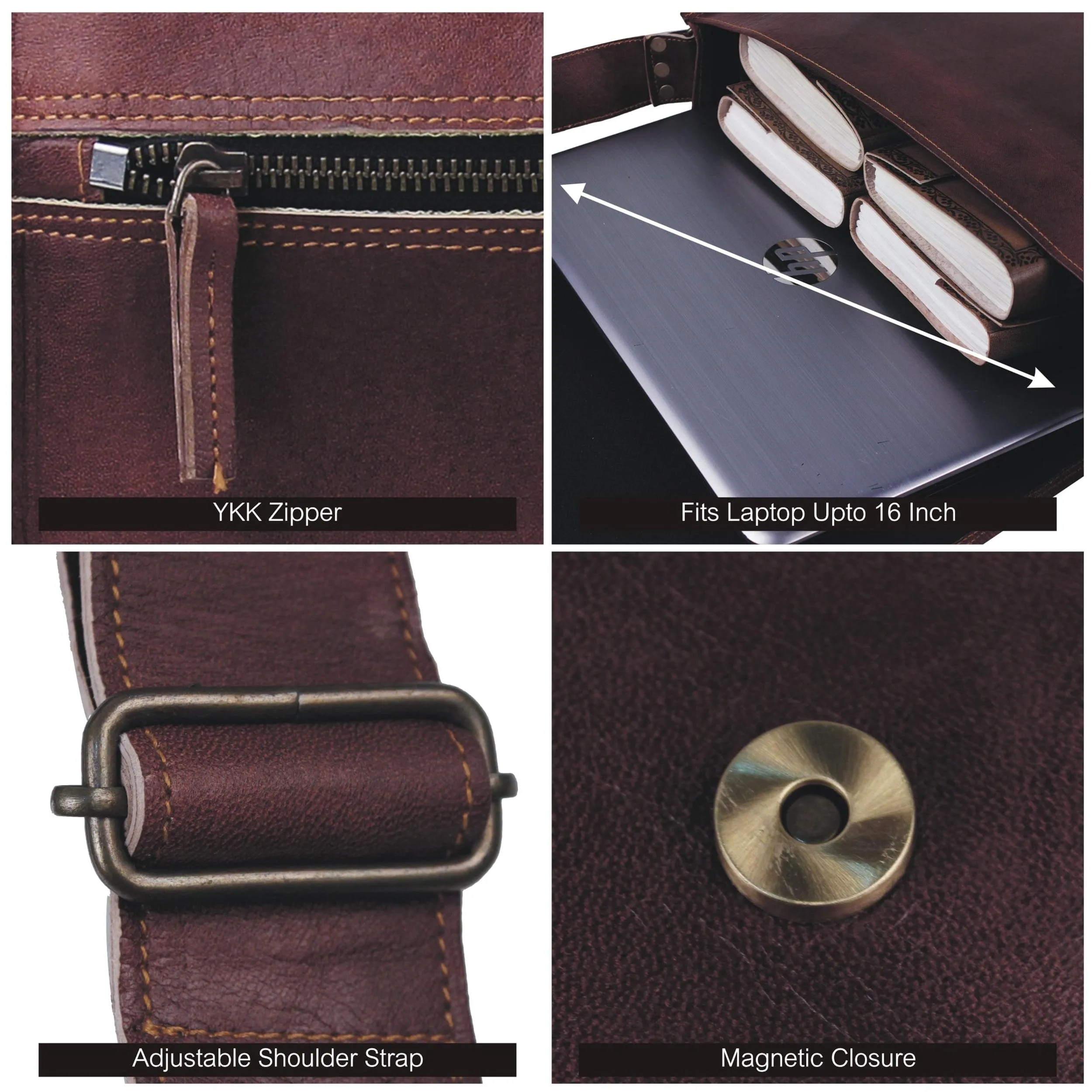 Full Flap Leather Messenger Bag