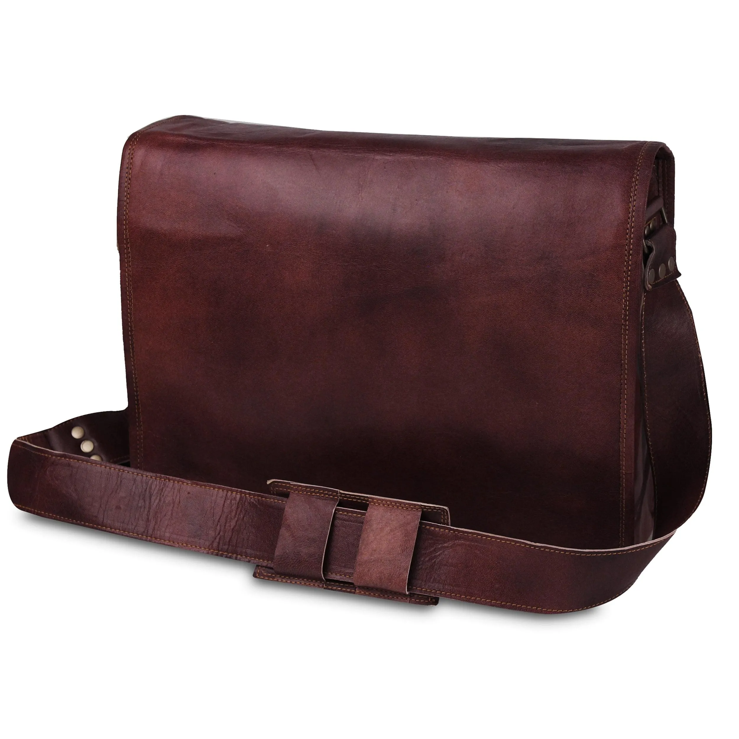 Full Flap Leather Messenger Bag