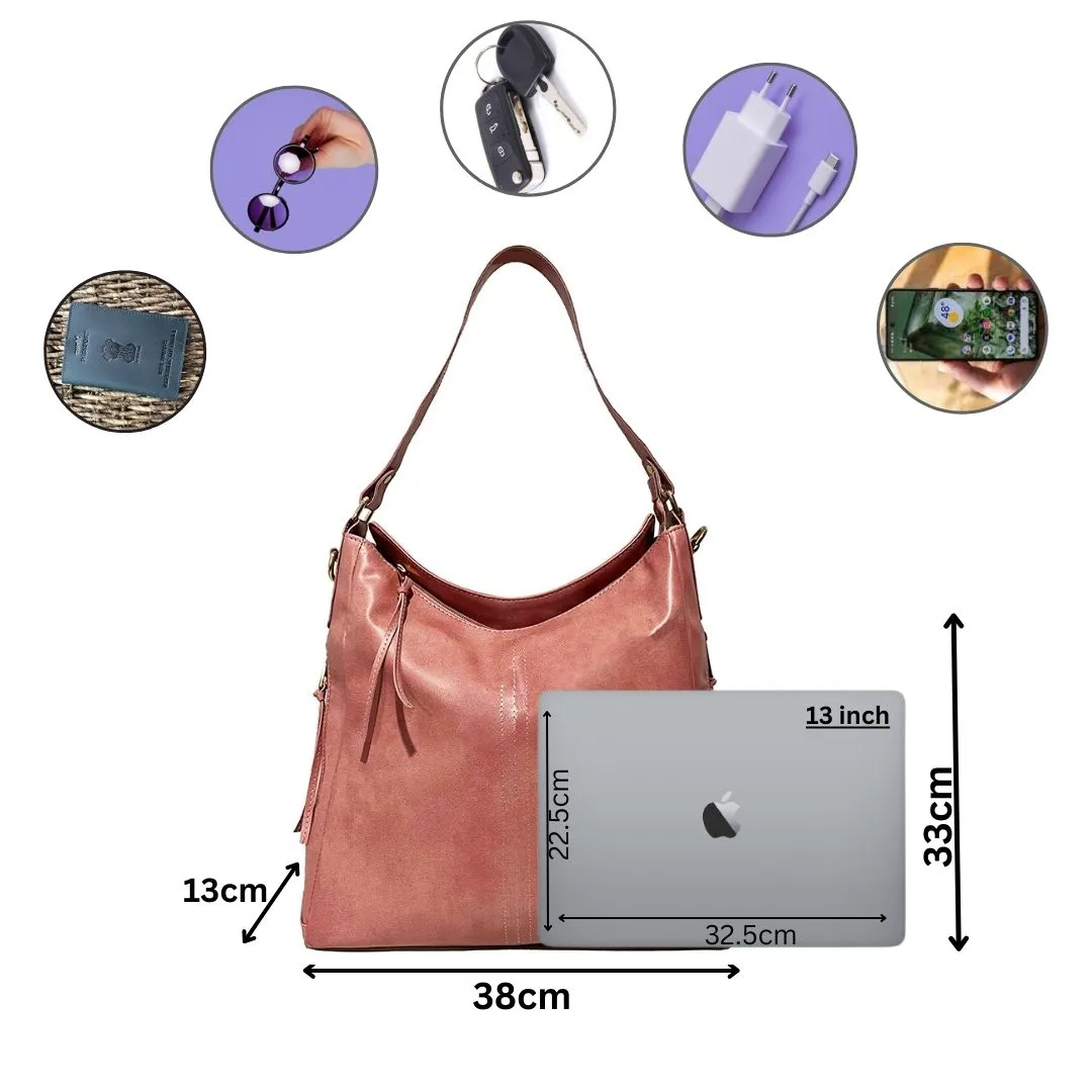 Functional Pink Shoulder Bag for Women and Girls