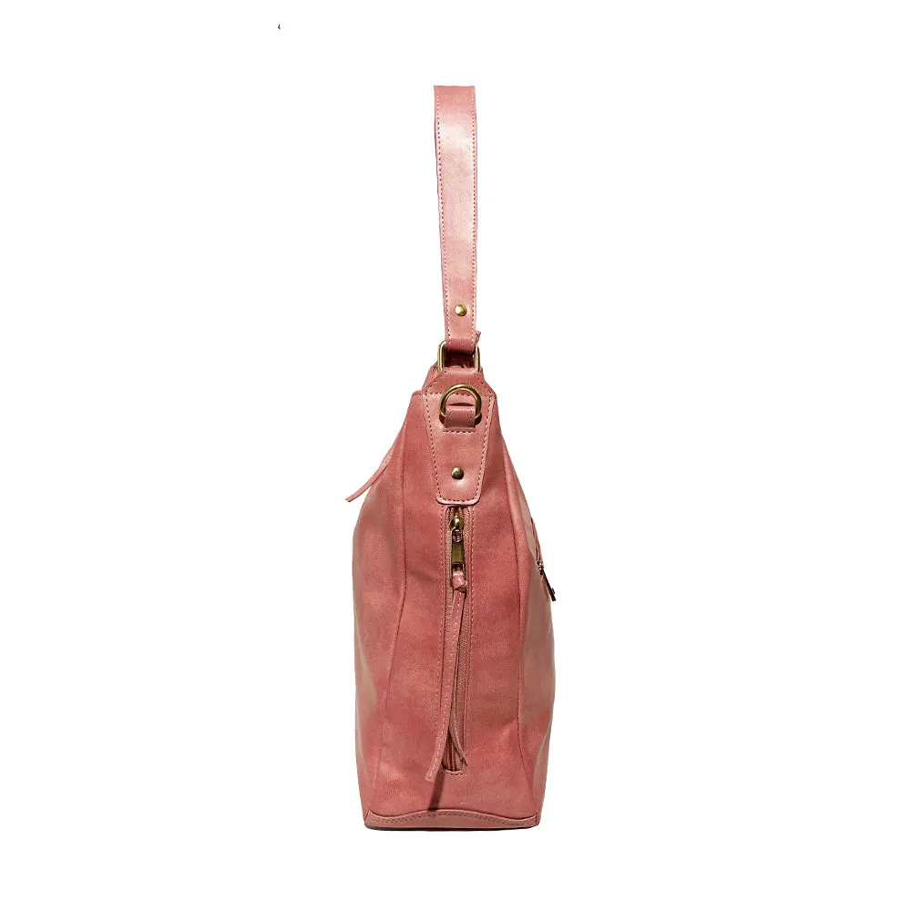 Functional Pink Shoulder Bag for Women and Girls