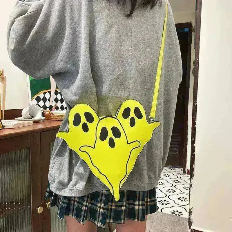 Funny 3D Ghost Cartoon Shoulder Bag: Cute Halloween Crossbody