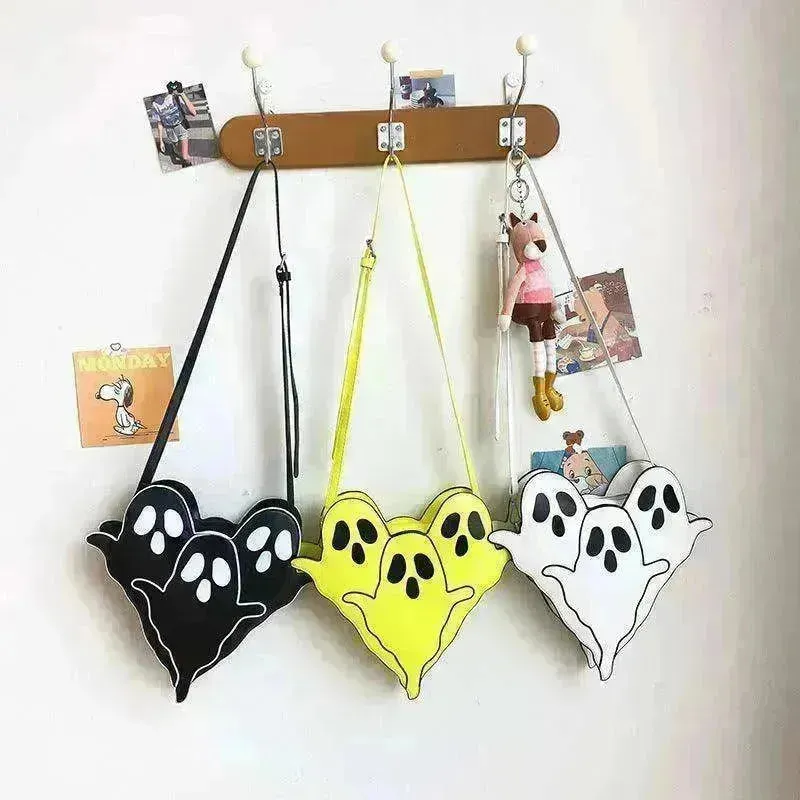 Funny 3D Ghost Cartoon Shoulder Bag: Cute Halloween Crossbody