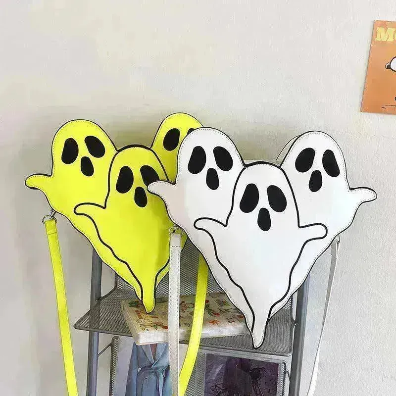 Funny 3D Ghost Cartoon Shoulder Bag: Cute Halloween Crossbody