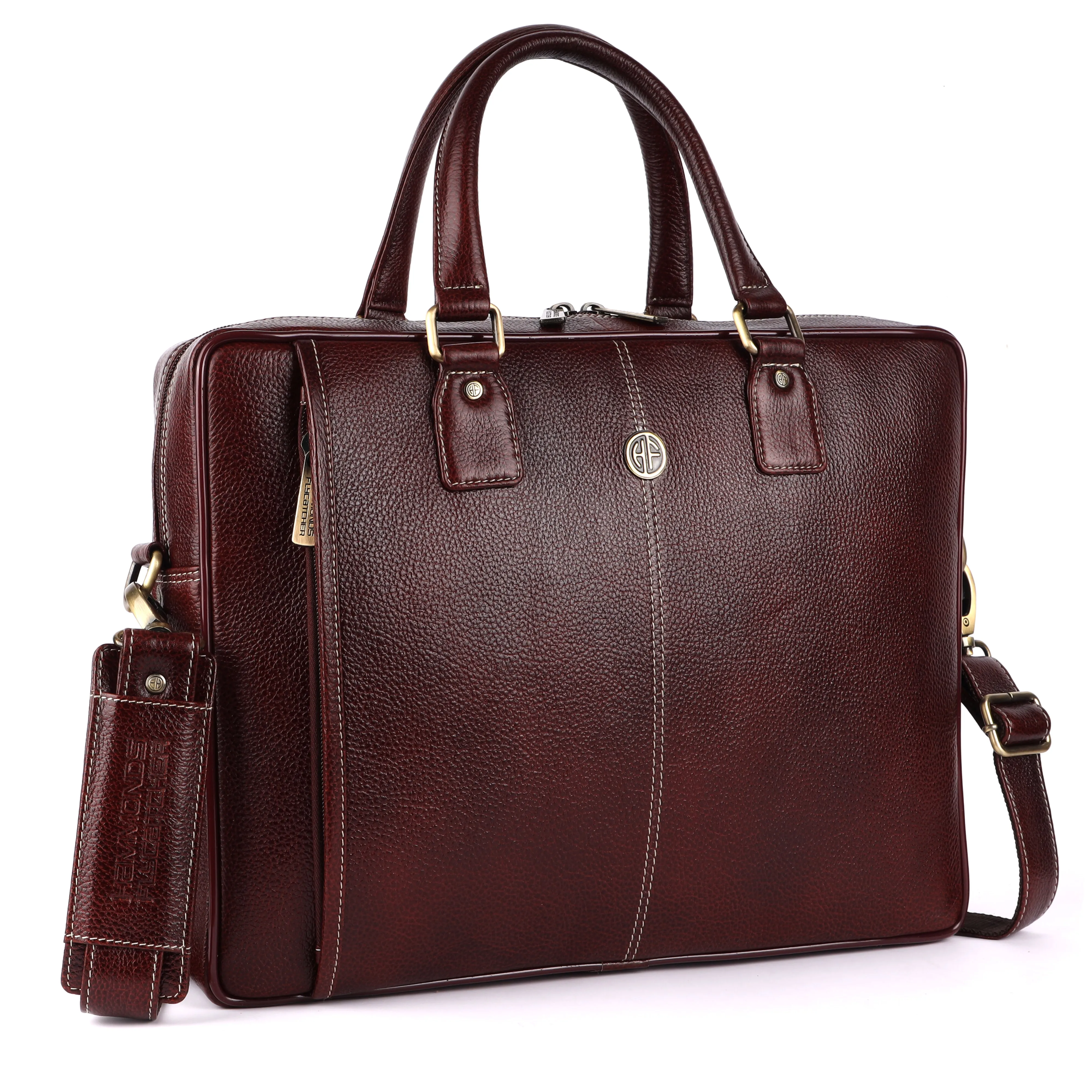 Genuine Leather Laptop Bag for Men - Office Bag, Brushwood - Fits Up to 16 Inch Laptop/MacBook - Shoulder