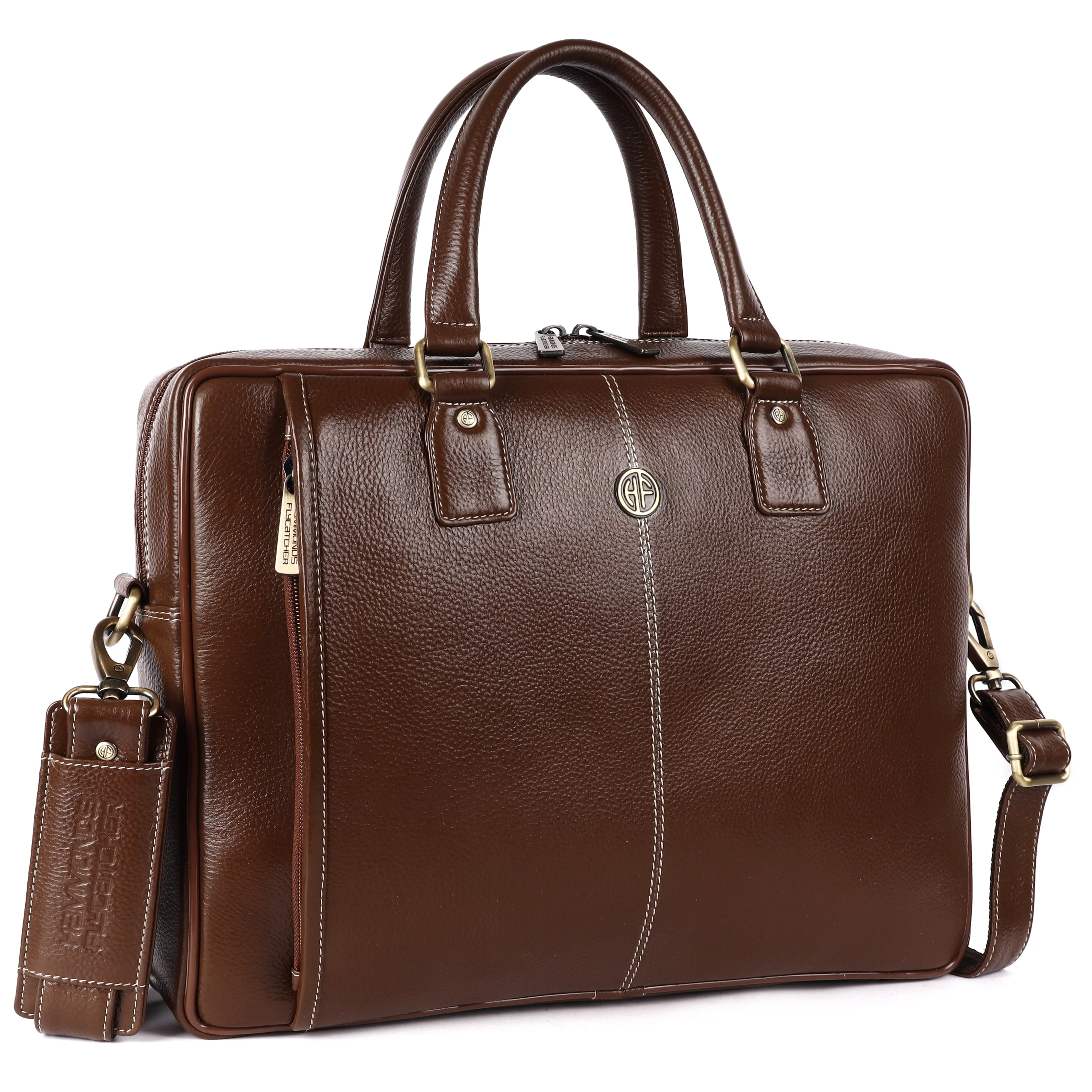 Genuine Leather Laptop Bag for Men - Office Bag, Brushwood - Fits Up to 16 Inch Laptop/MacBook - Shoulder