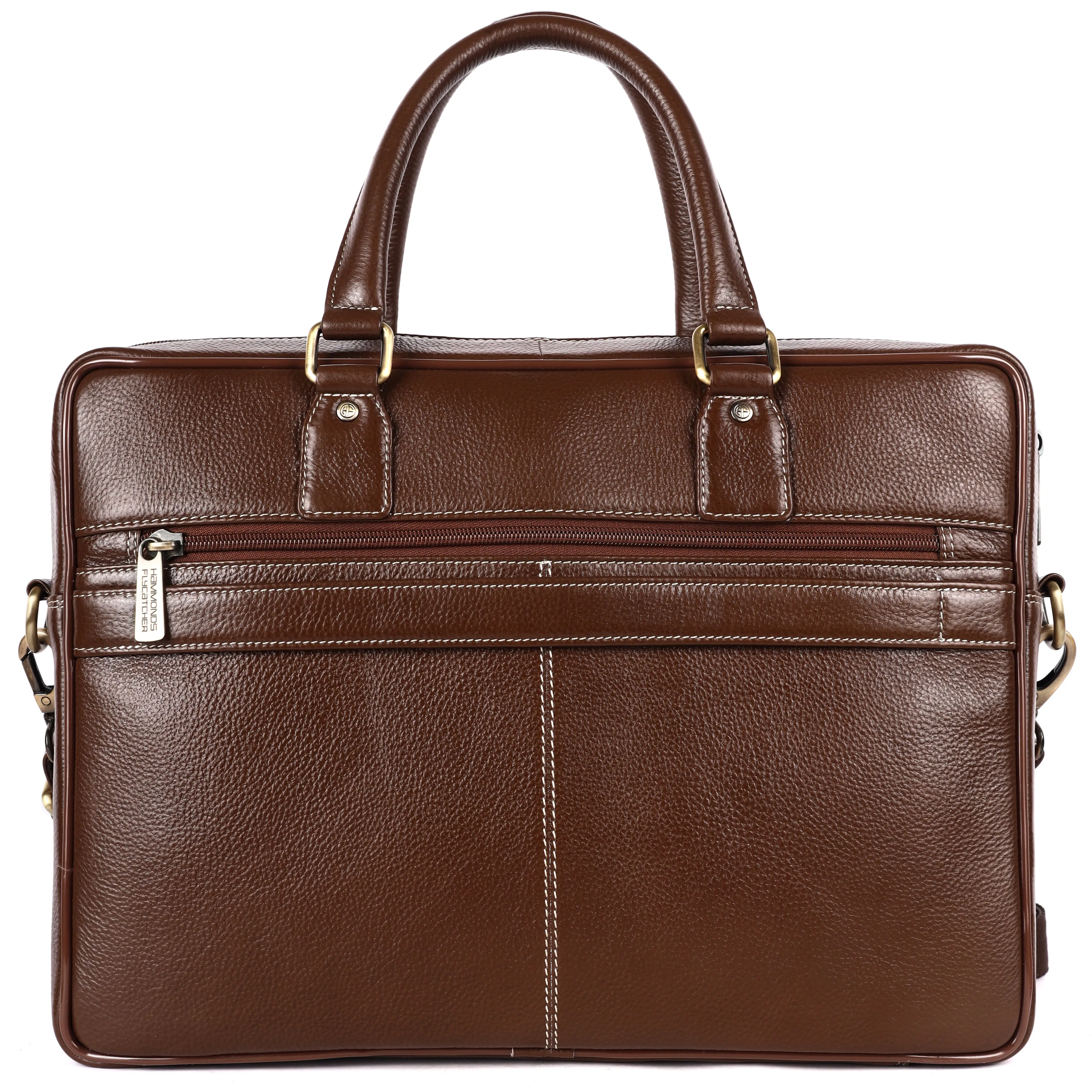 Genuine Leather Laptop Bag for Men - Office Bag, Brushwood - Fits Up to 16 Inch Laptop/MacBook - Shoulder