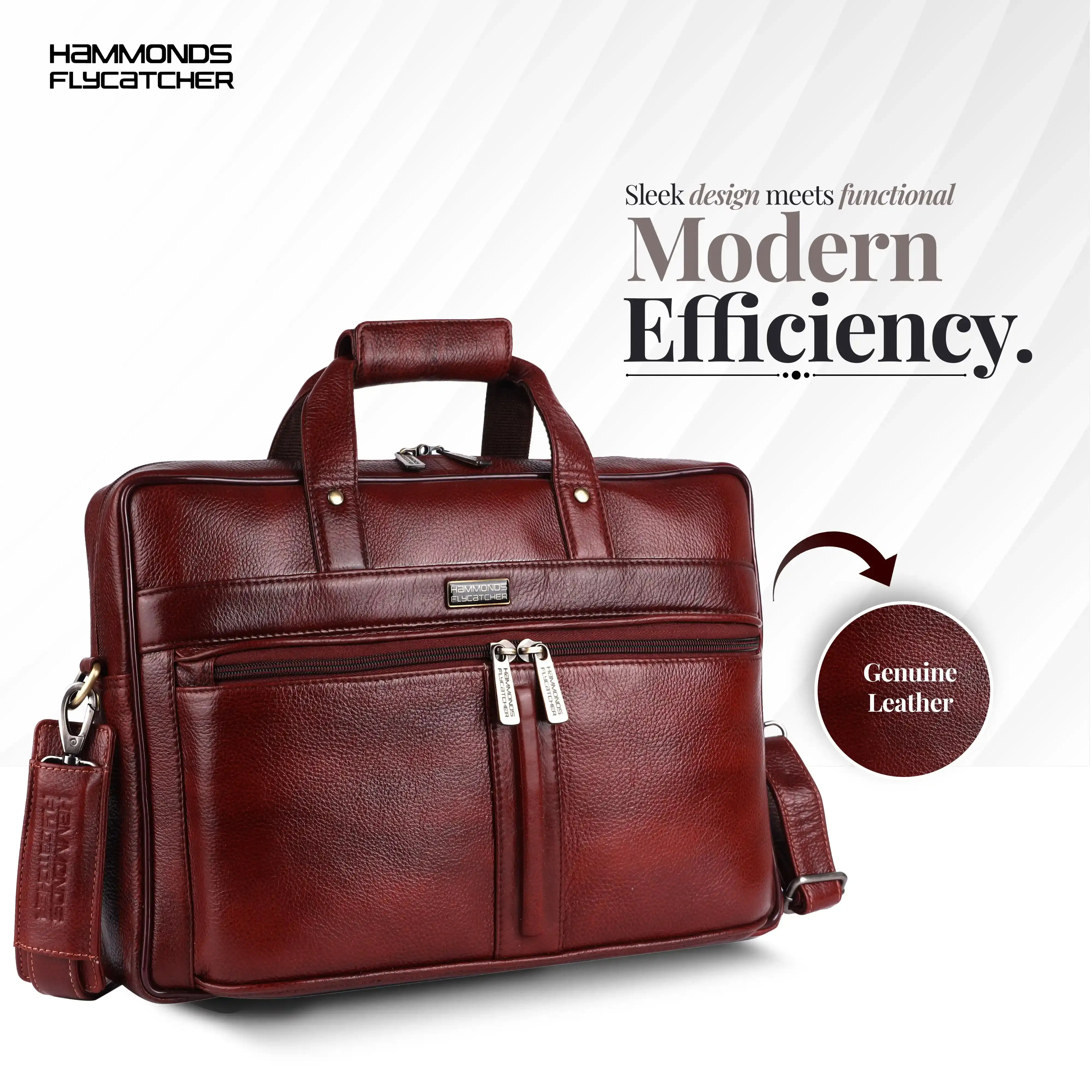 Genuine Leather Office Bag for Men - Laptop Bag - Fits Upto 16 Inch Laptop/MacBook - 1 Year Warranty