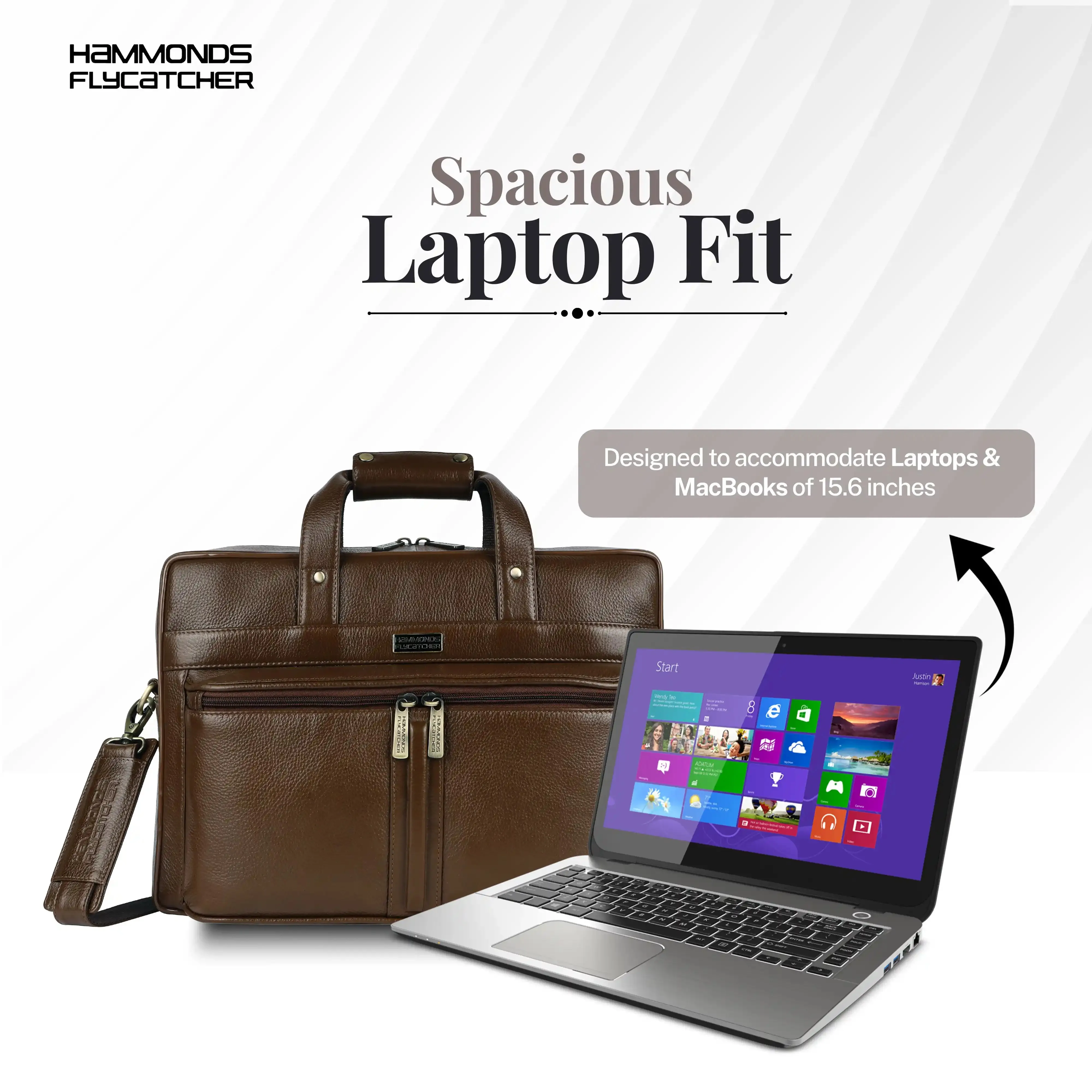 Genuine Leather Office Bag for Men - Laptop Bag - Fits Upto 16 Inch Laptop/MacBook - 1 Year Warranty