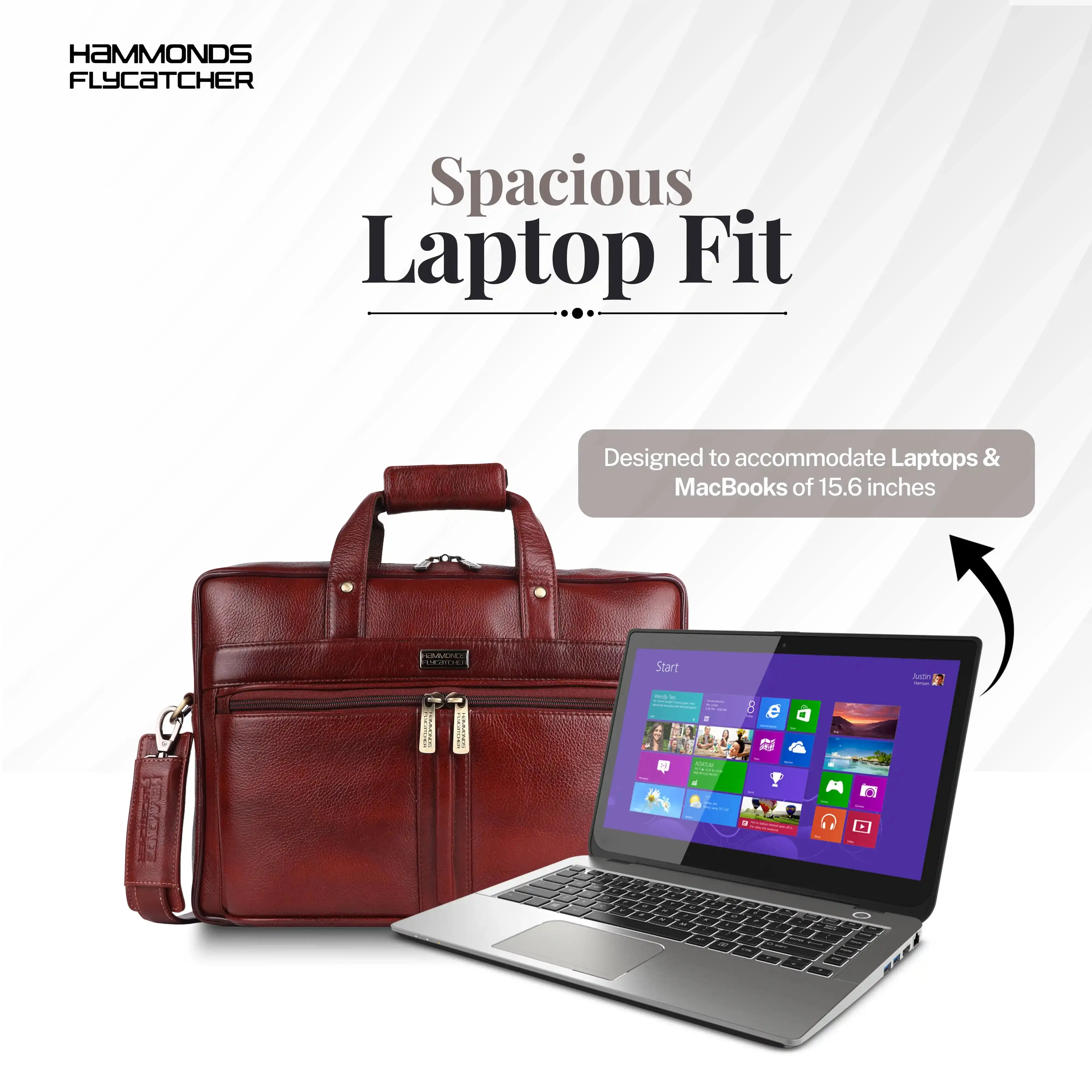 Genuine Leather Office Bag for Men - Laptop Bag - Fits Upto 16 Inch Laptop/MacBook - 1 Year Warranty