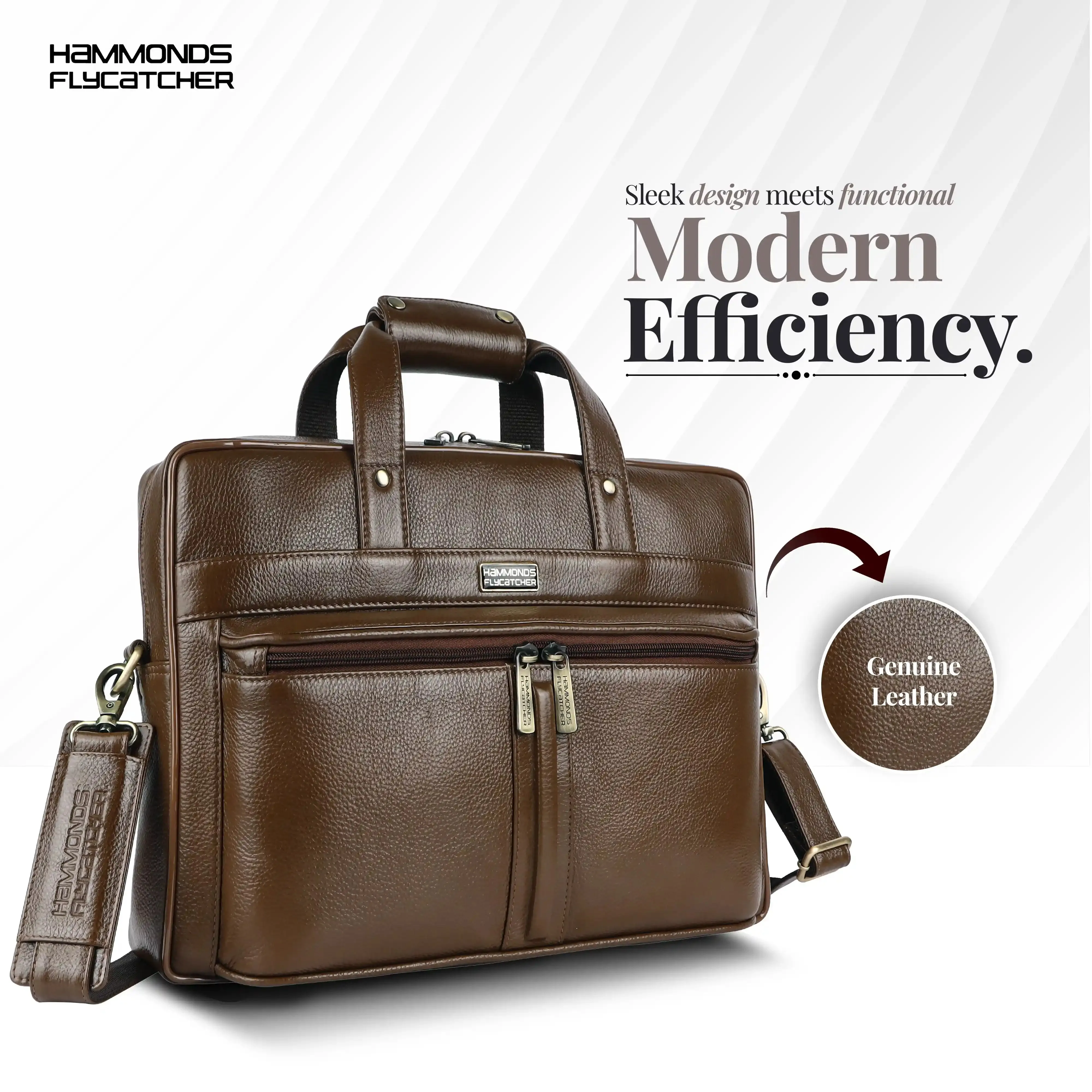 Genuine Leather Office Bag for Men - Laptop Bag - Fits Upto 16 Inch Laptop/MacBook - 1 Year Warranty