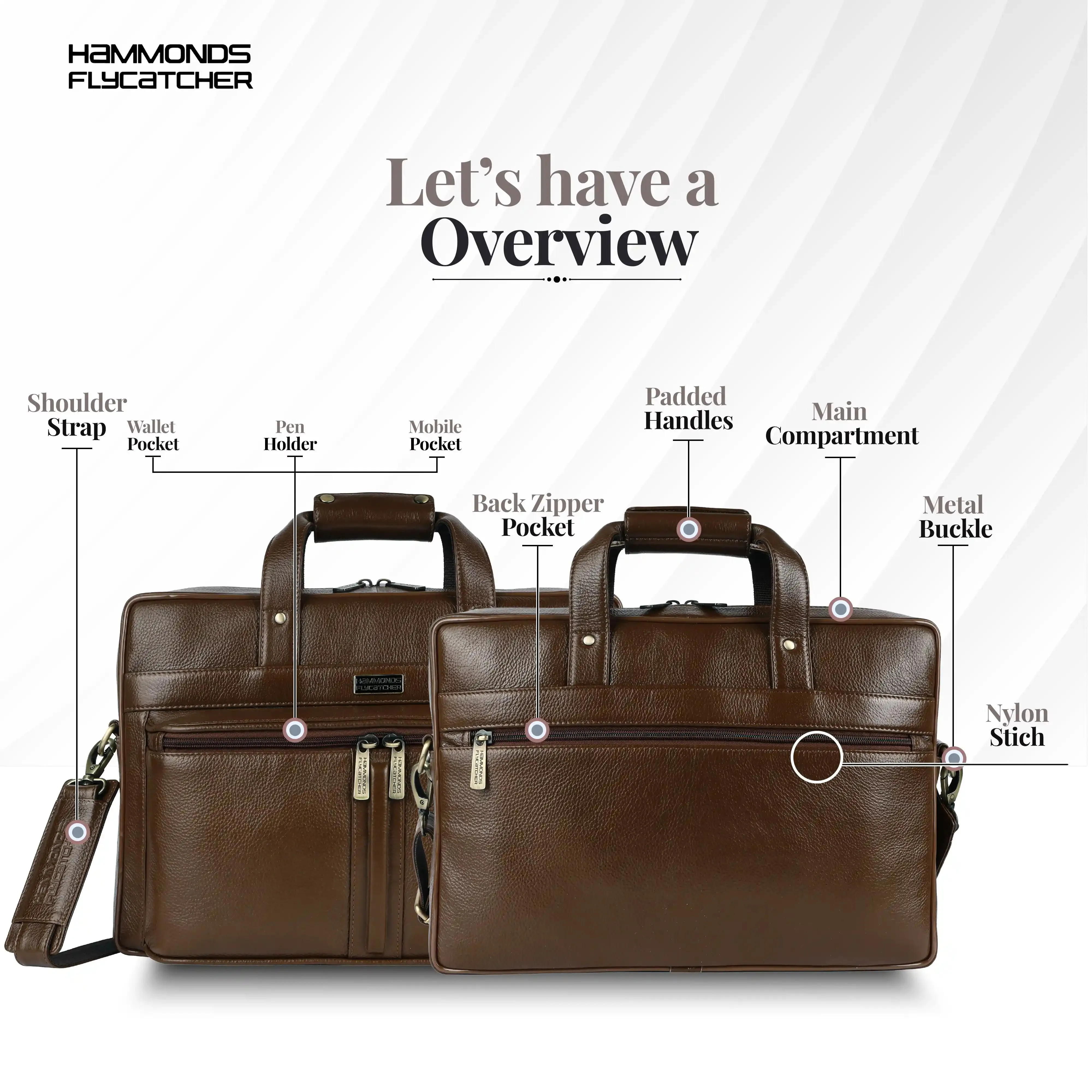 Genuine Leather Office Bag for Men - Laptop Bag - Fits Upto 16 Inch Laptop/MacBook - 1 Year Warranty