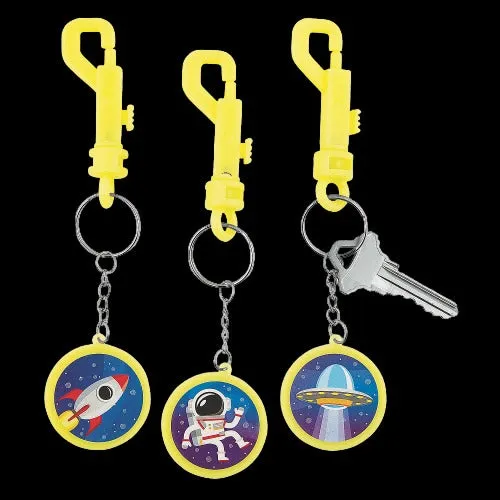 Glow Space Backpack Clip Keychains