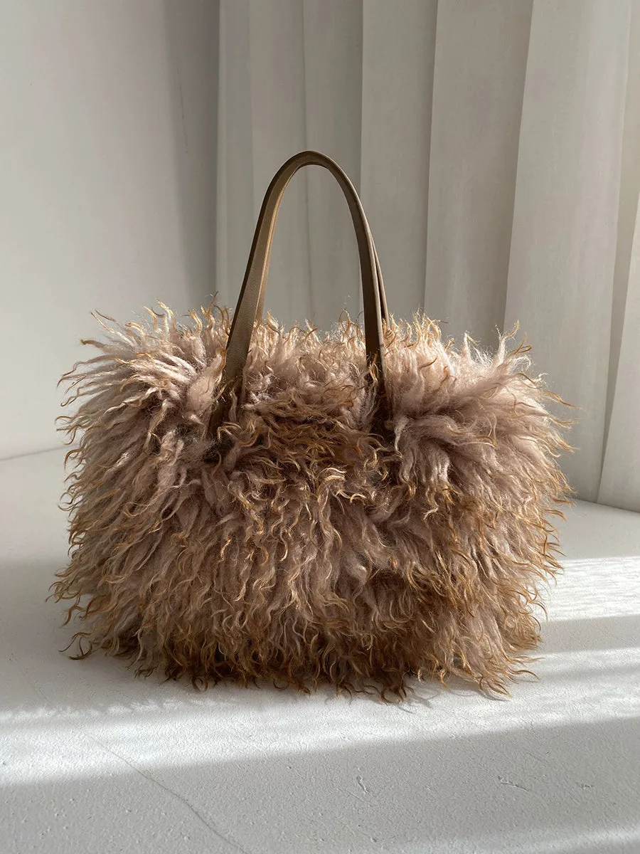 Gradient Color Internet Celebrity Fancy Autumn and Winter Soft Fur Bag