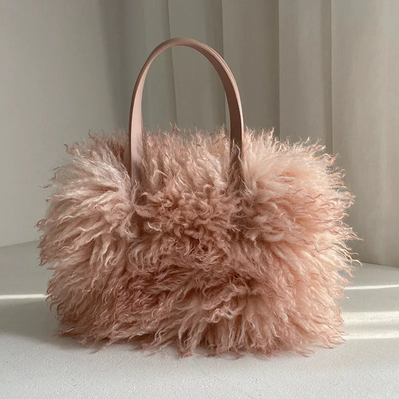 Gradient Color Internet Celebrity Fancy Autumn and Winter Soft Fur Bag