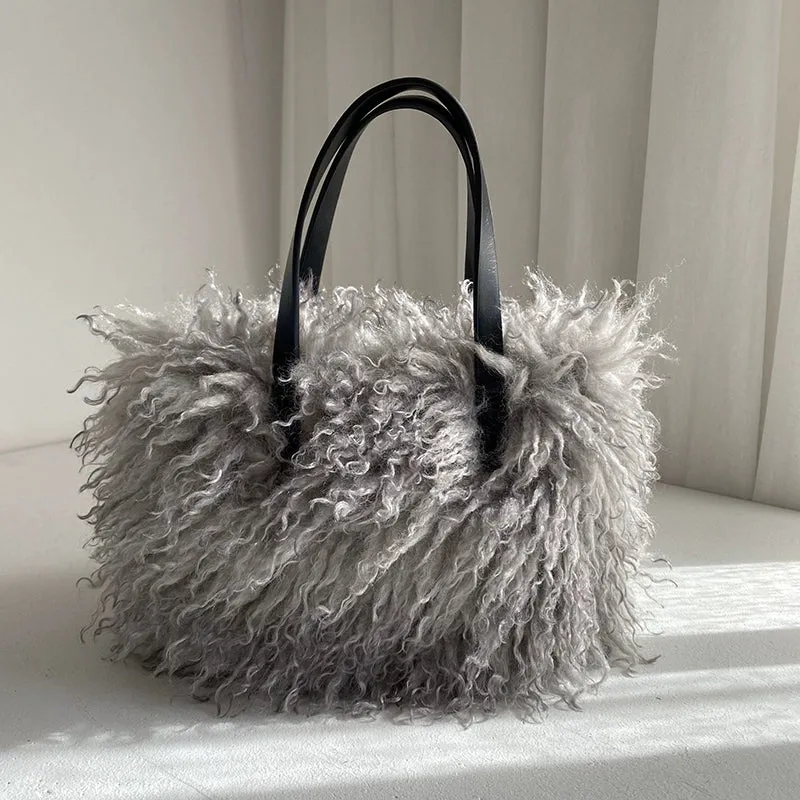 Gradient Color Internet Celebrity Fancy Autumn and Winter Soft Fur Bag