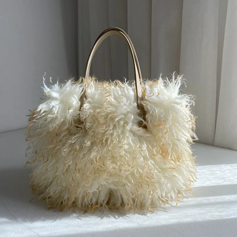 Gradient Color Internet Celebrity Fancy Autumn and Winter Soft Fur Bag