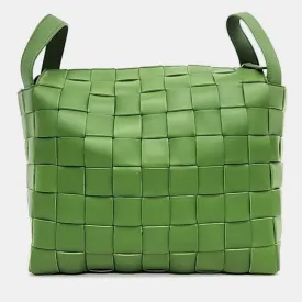 Green Leather Bowling Cassette Shoulder Bag