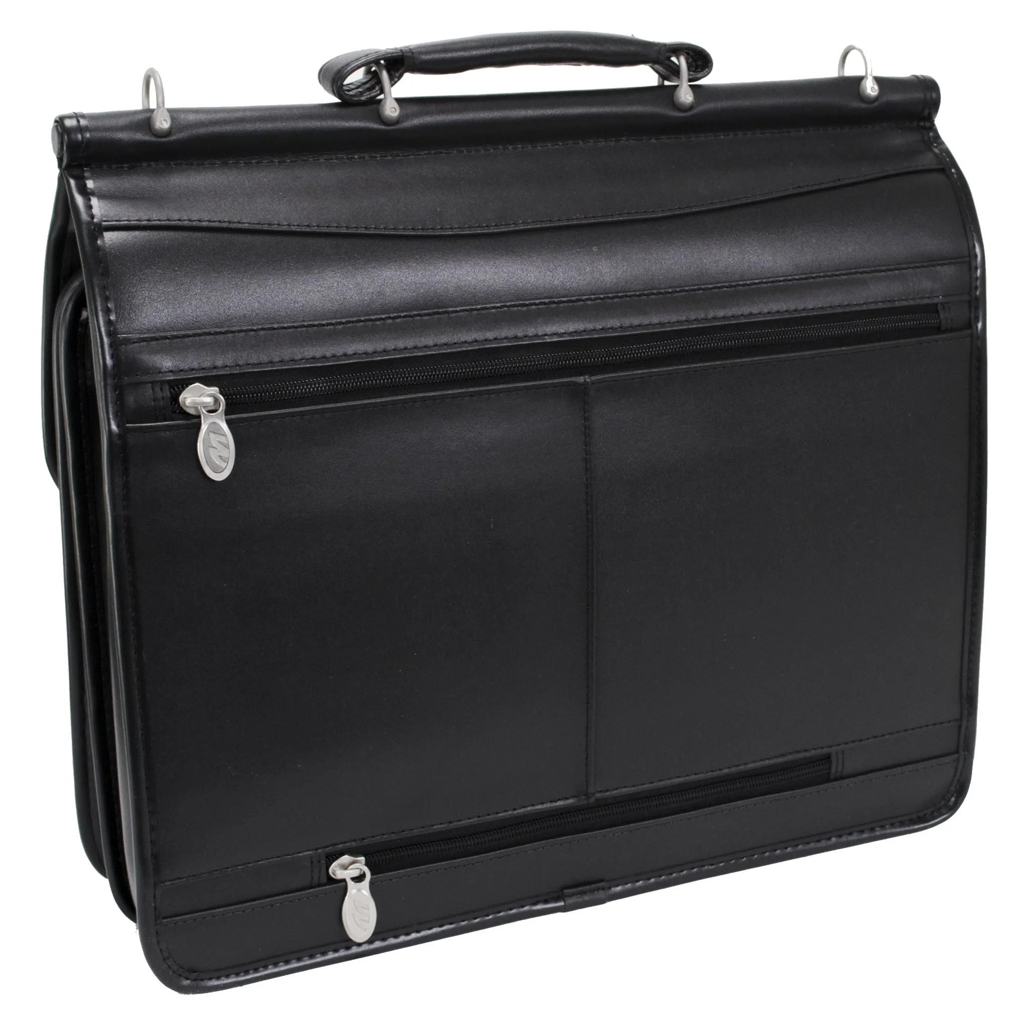 HALSTED | 15" Leather Double-Compartment Laptop Briefcase