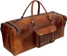 Handcrafted Leather Luggage Duffel: Your Ultimate Carryall for Travel, Workouts, and More - Vintage leather duffel