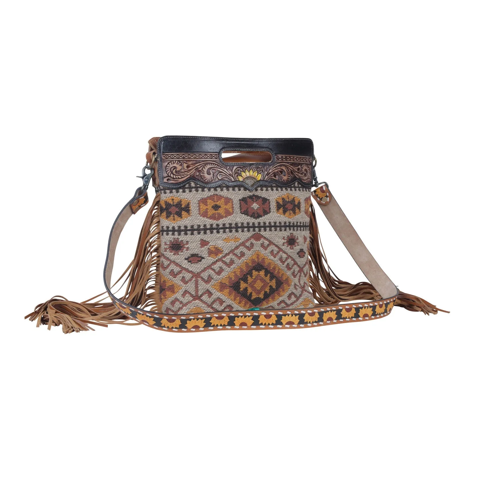 Helios  Hand-Tooled Bag