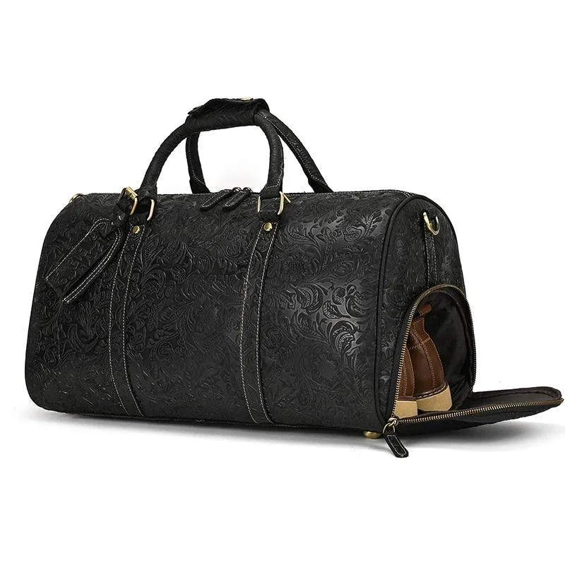 Hot Leather Travel Bag Vintage Leather Duffle Bag With