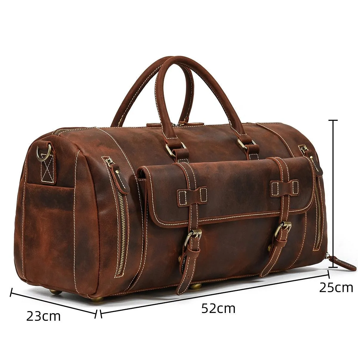 Hot Leather Travel Bag Vintage Leather Duffle Bag With