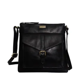 Hoxton Black Vintage Leather Crossbody Sling Bag