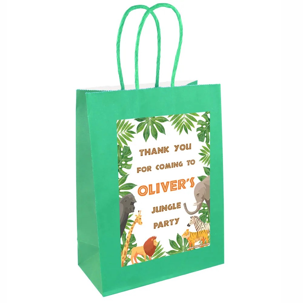 Jungle Animals Personalised Party Bags - Pack of 12