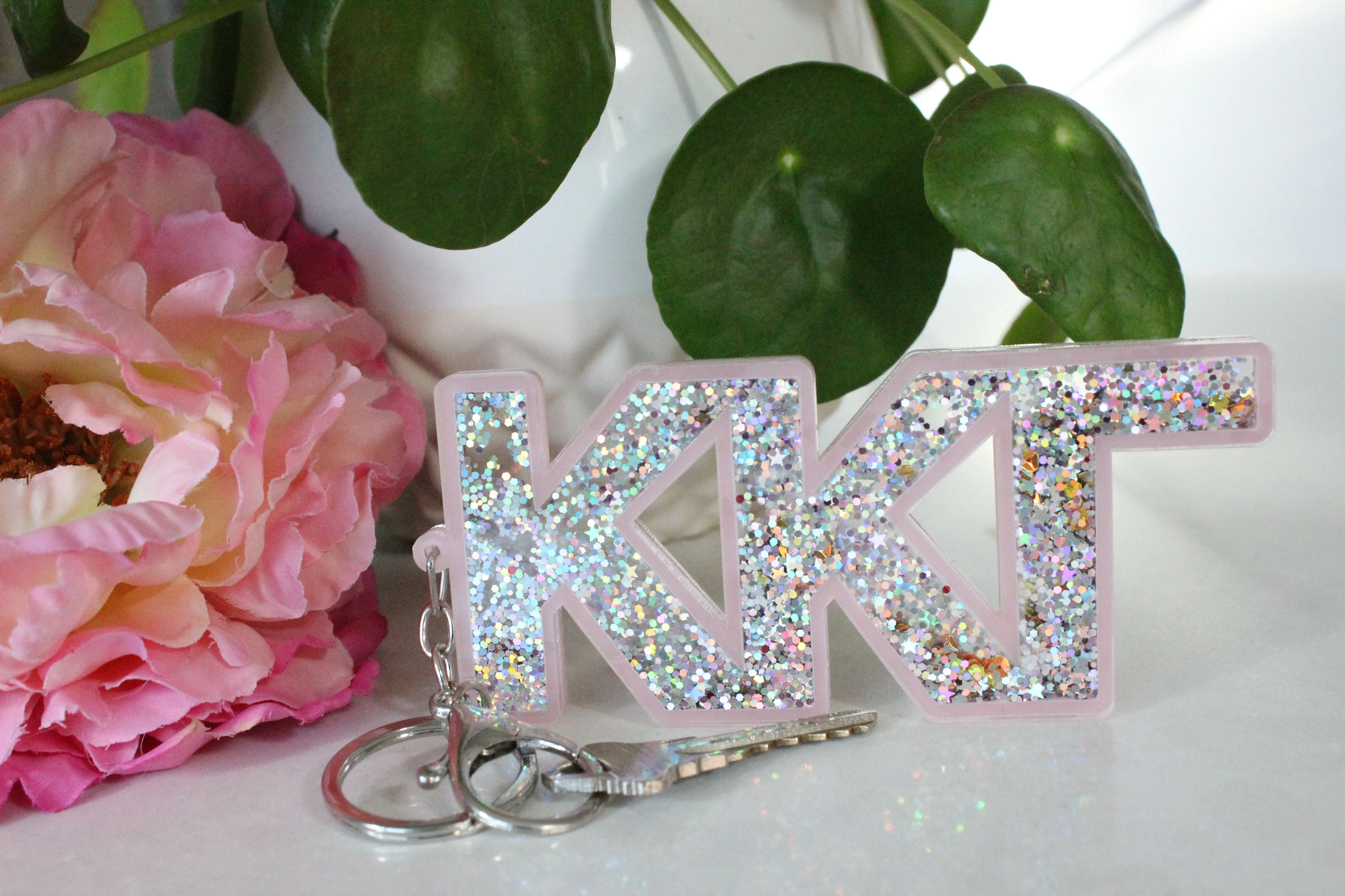 Kappa Kappa Gamma Glitter Sorority Keychain