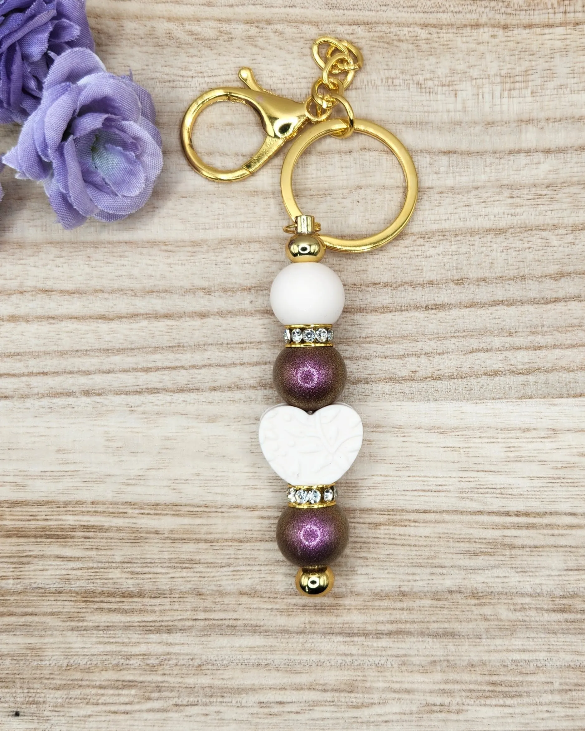 Keychain-Embossed Heart (White Chocolate)