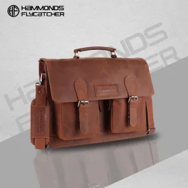 Laptop Bag for Men -Vintage Hunter Genuine Leather Shoulder Bag - Office Bag, Brown -Fits Upto 16-inch