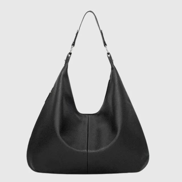 Large Leather Hobo Shoulder Bag