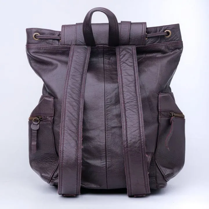 Leather Backpack in Chestnut Color