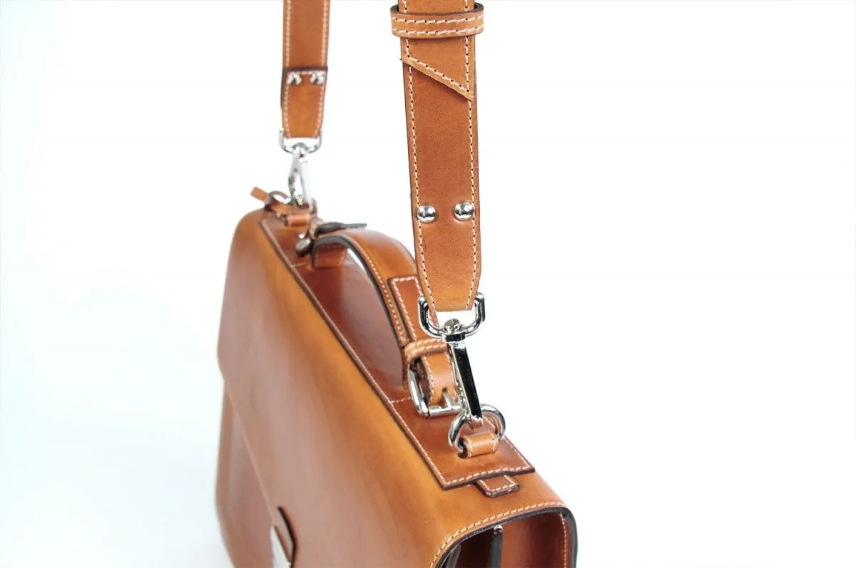 Leather Briefcase - The Arrezo - Terra Tan