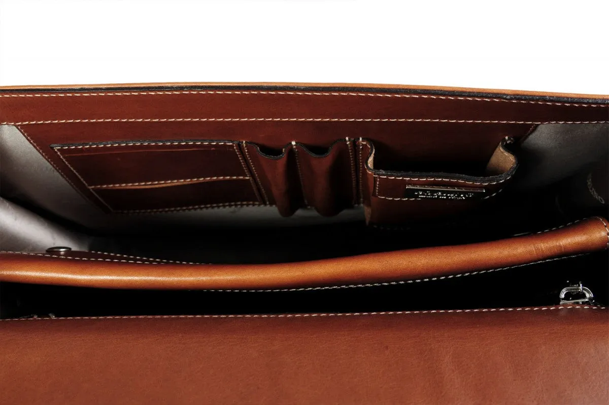 Leather Briefcase - The Arrezo - Terra Tan