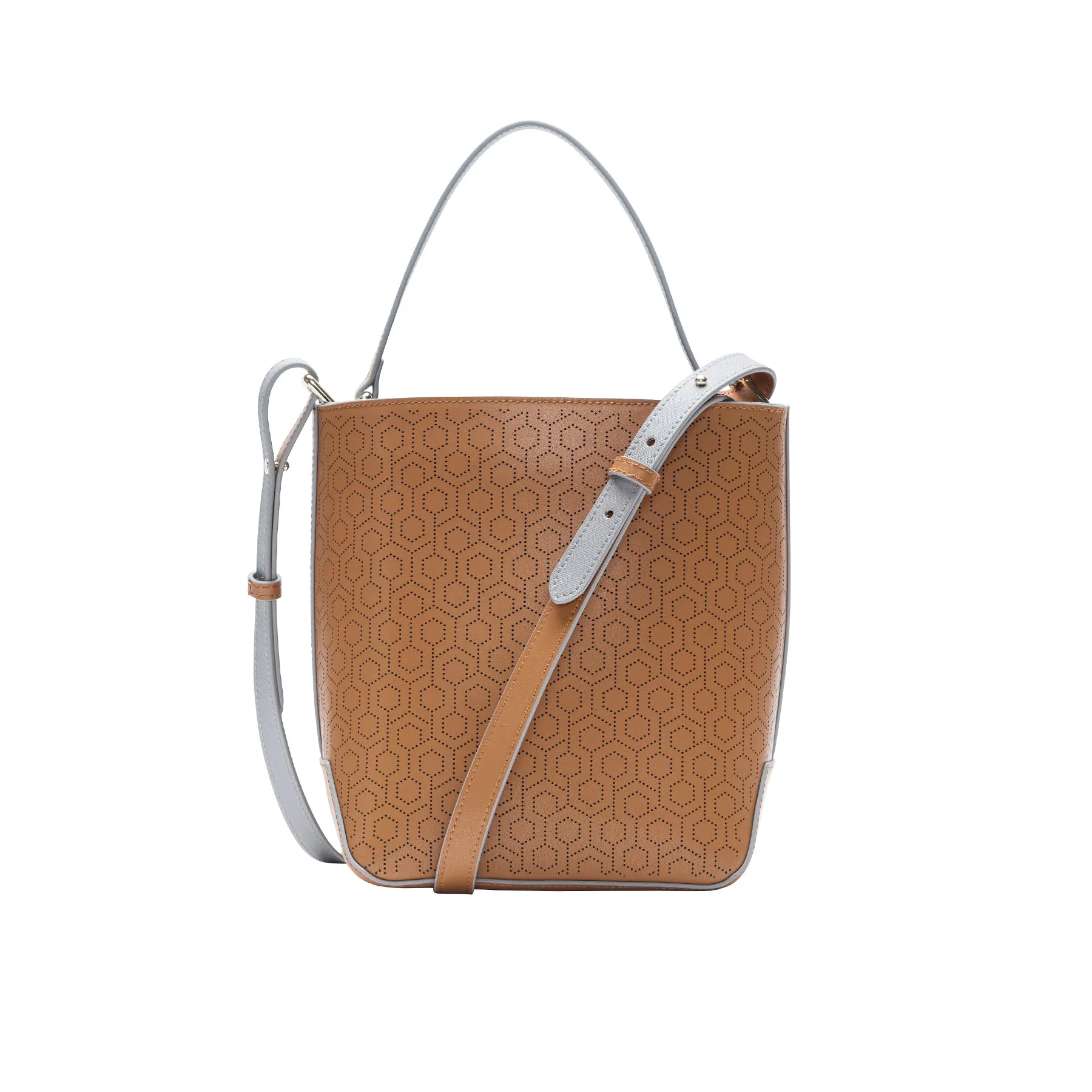 Leather Bucket Bag - Oak