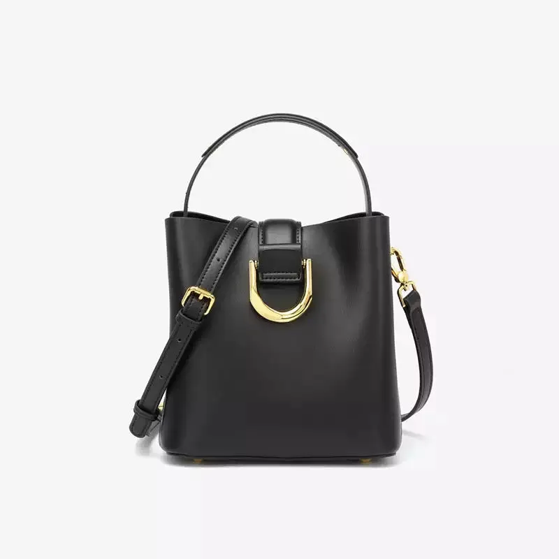 Leather Crossbody Mini Bucket Bag