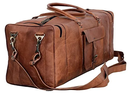 Leather Duffel Bag 28 inch Large Travel Bag Gym Sports Overnight Weekender Bag by Cuero Bags