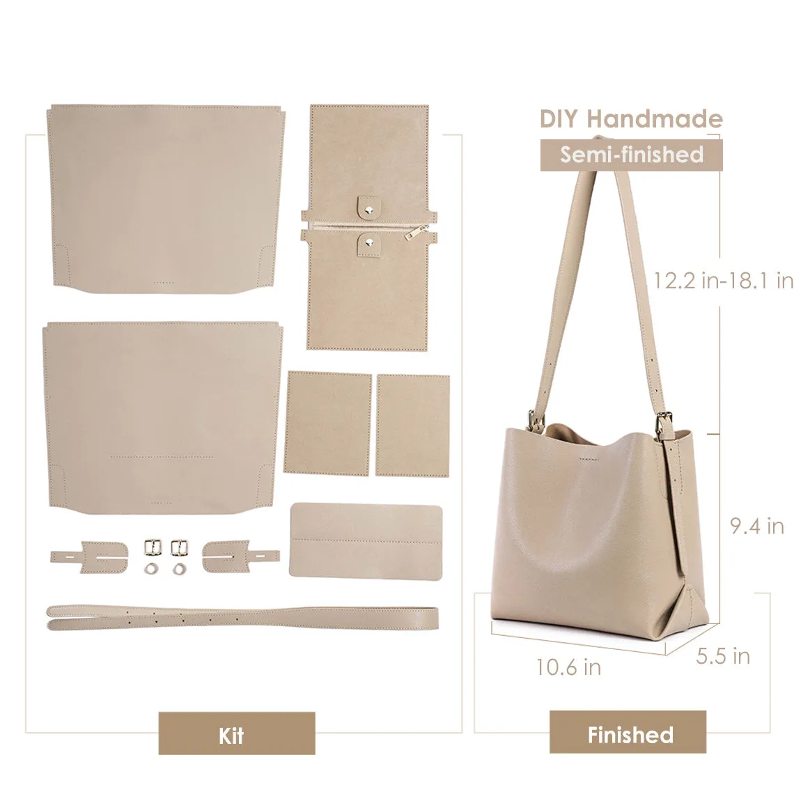 Leather Fashion Bucket Bag DIY Kit