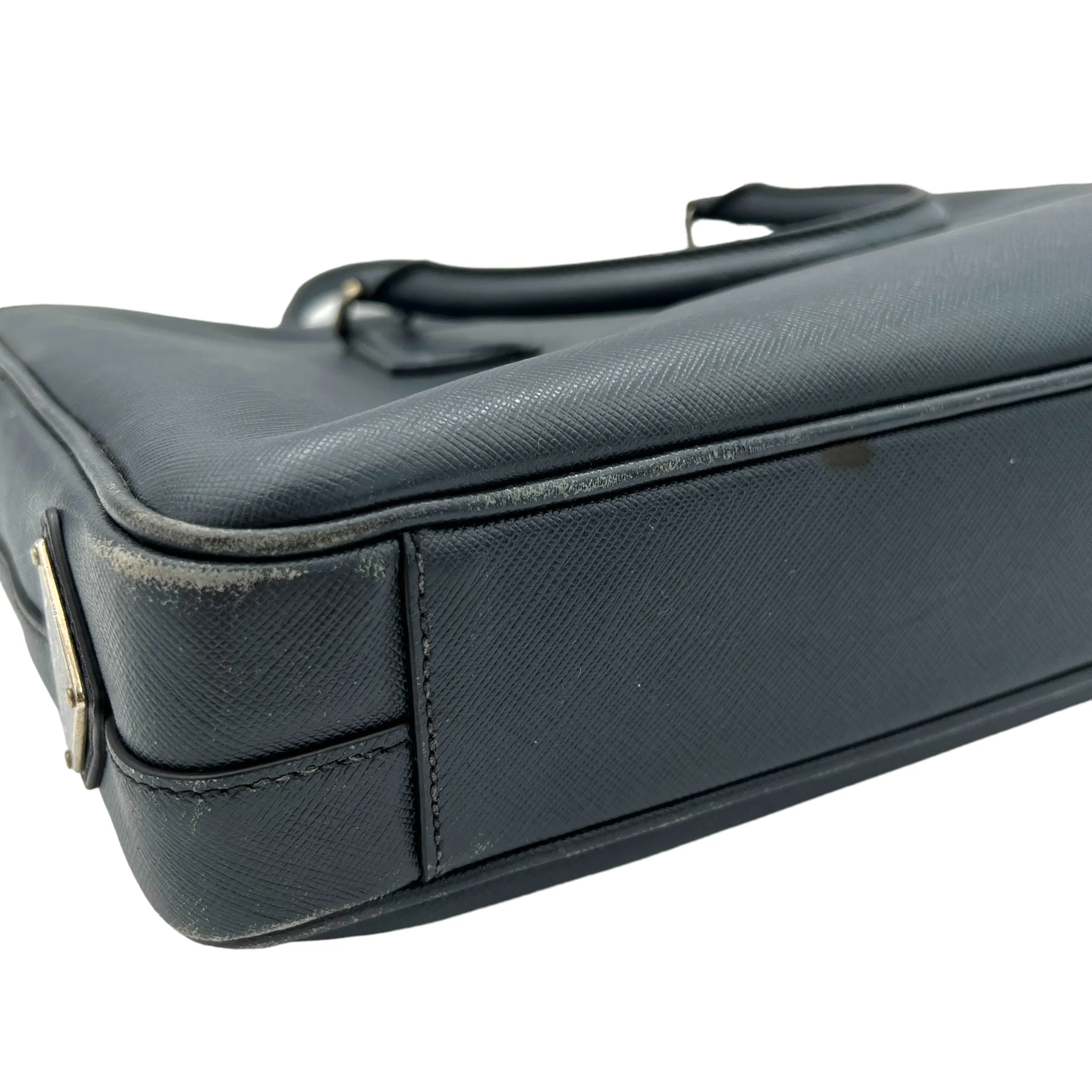 Logo Baltico Briefcase in Saffiano Leather, Silver hardware