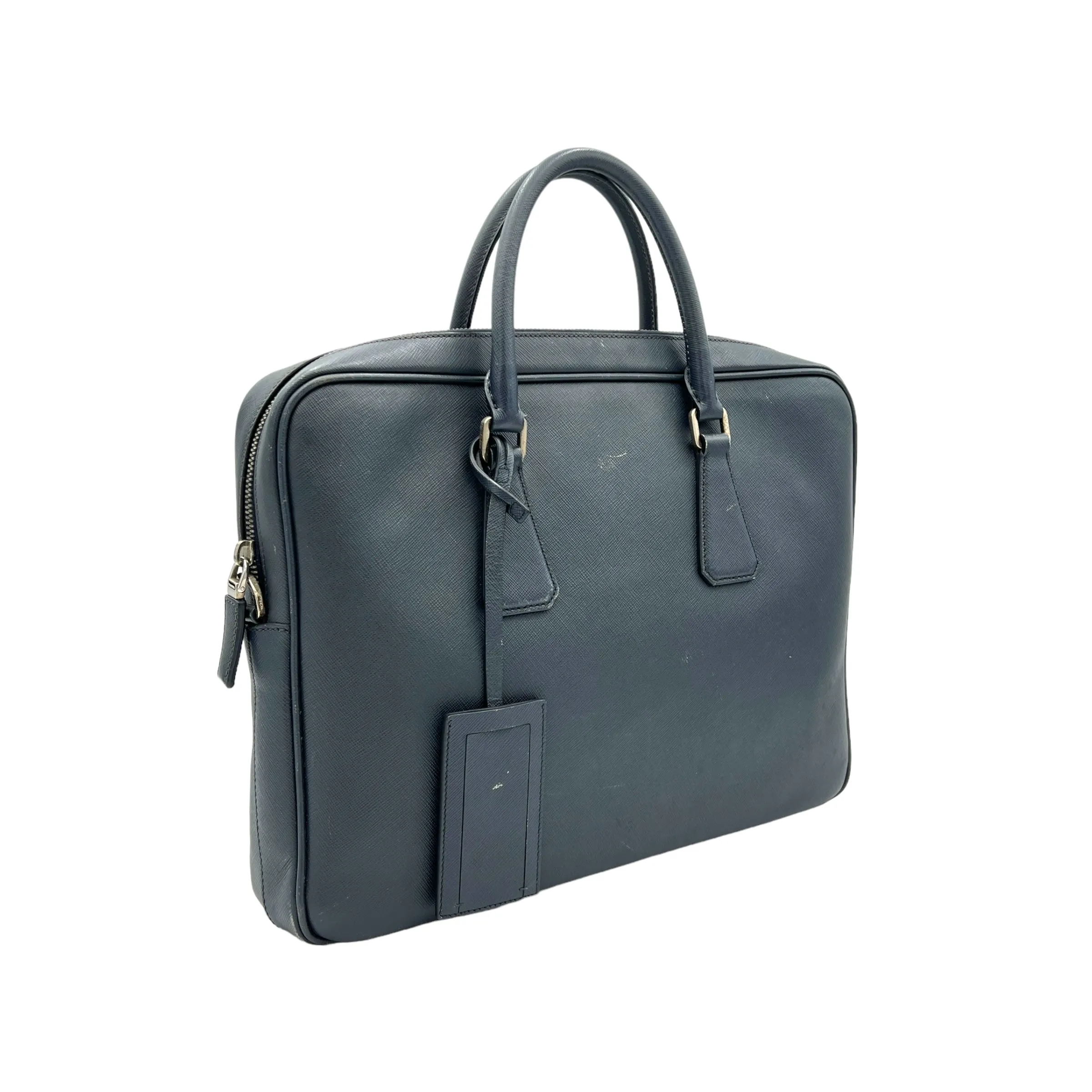 Logo Baltico Briefcase in Saffiano Leather, Silver hardware