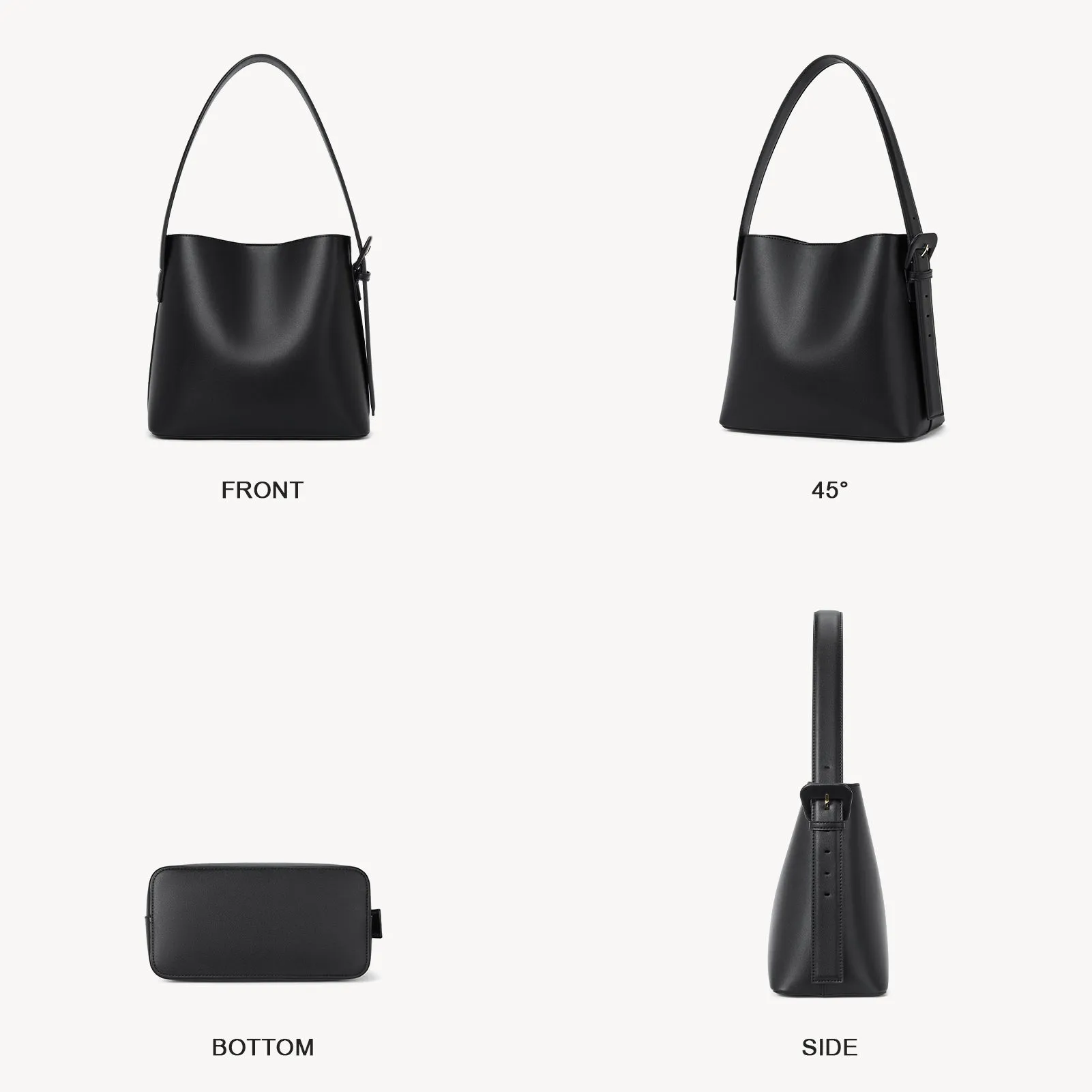 Lotty Soft Leather Chic Bucket Bag