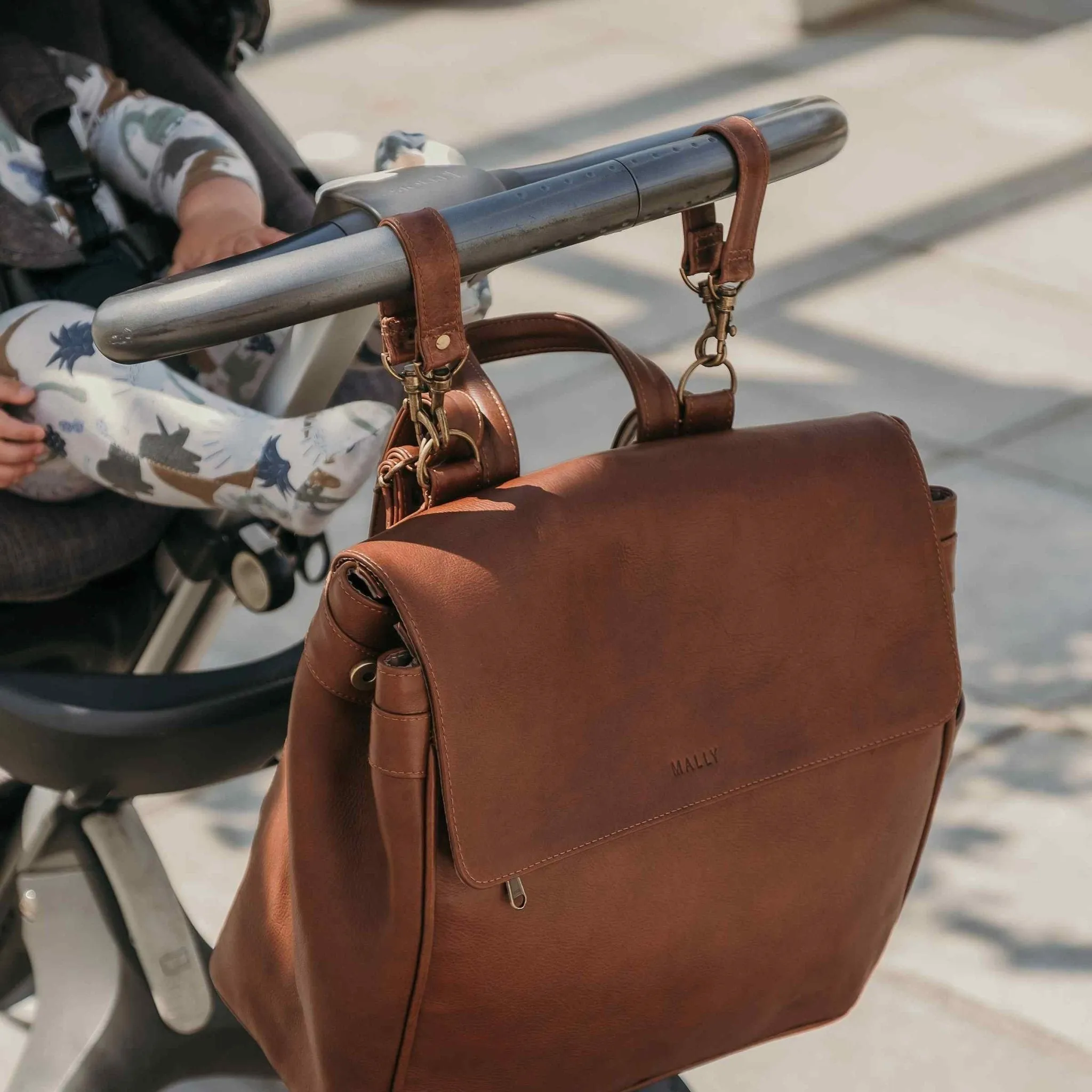 Mally Leather Stroller Straps | Brown